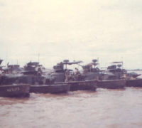 Vietnamese Alpha boats tied alongside the Benewah in September of 1970. When not supporting troop movements, the VN alpha boats would go in patrols of two, similar to PBR patrols. It is my understanding that this was quite different from their roll when they were US boats.